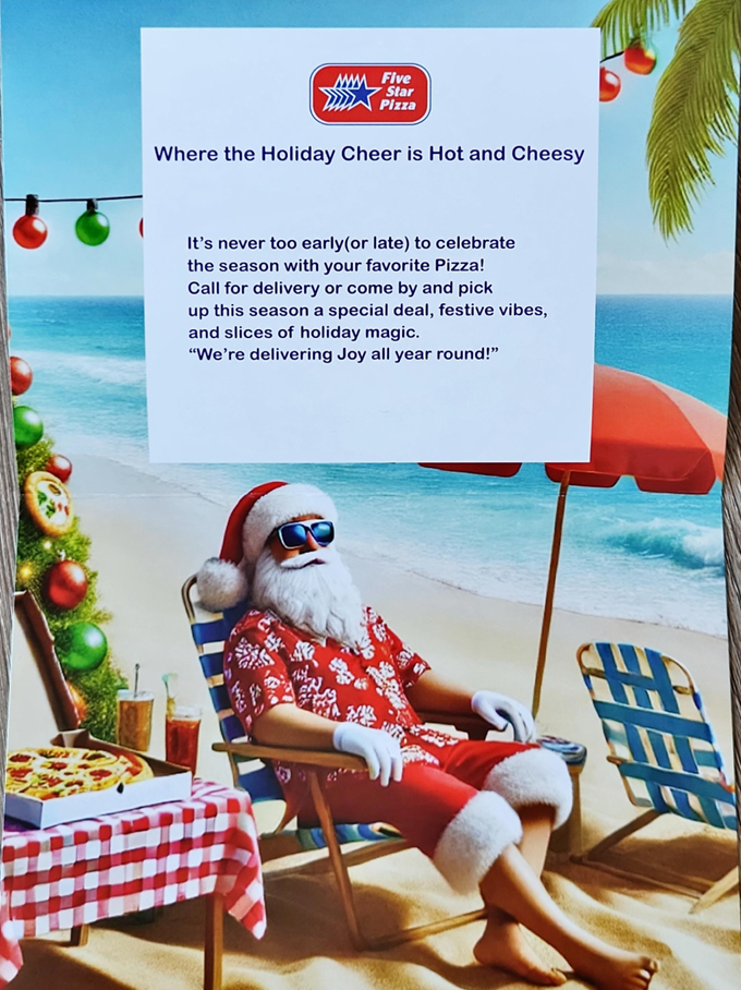 five star pizza christmas in july mailer