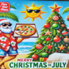 Five Star Pizza Christmas in July Greeting Card