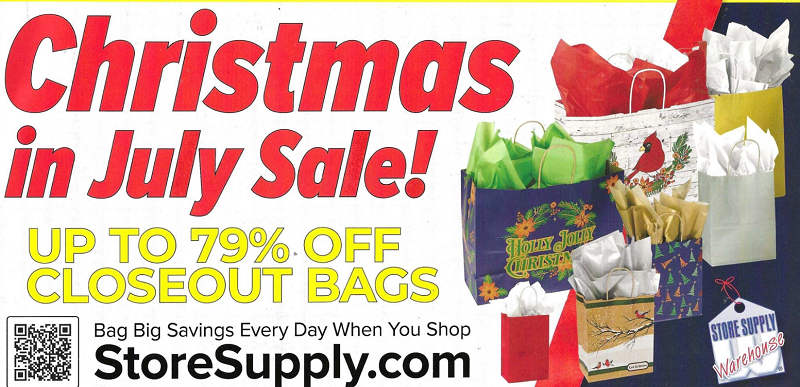 store supply christmas in july mailer